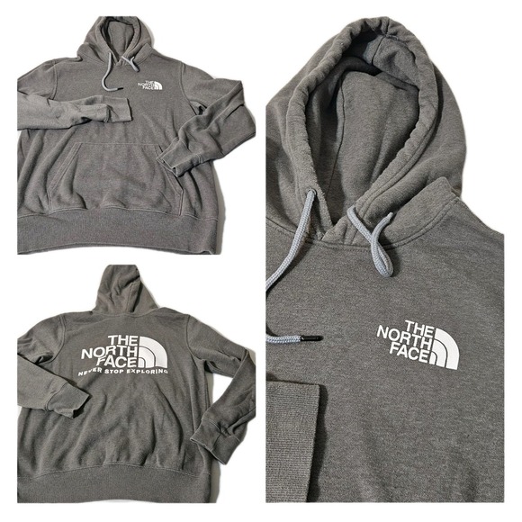 The North Face Other - The North Face Men's M  Knit Pullover Hoodie Gray Thermal Cotton Blend EUC